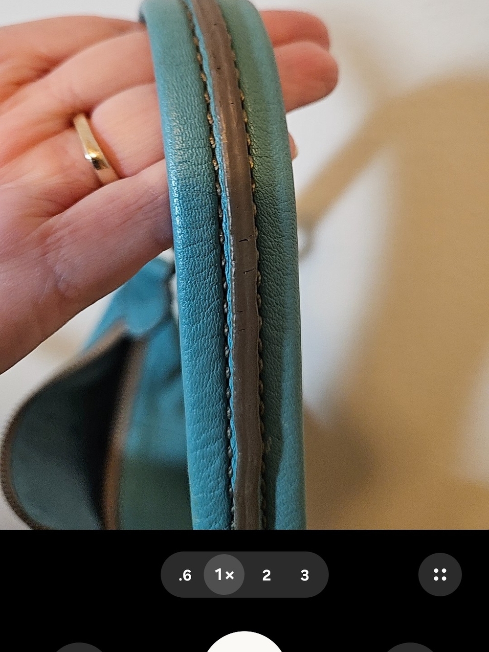 Fossil Teal Leather Shoulder Bag with Front Buckle Pocket - Picture 3 of 5